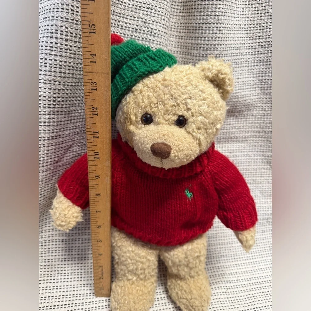 Ralph Lauren NY Teddy Bear Brown Plush Holiday 2006 Red Sweater